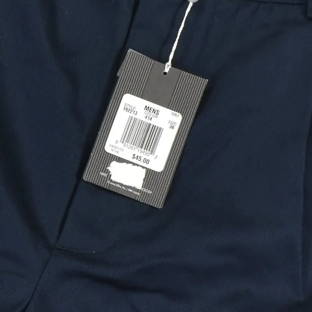 NWT Nike Golf Shorts Navy Blue Pleated Front Mens 36 NOS Deadstock Y2K 2004 Vtg